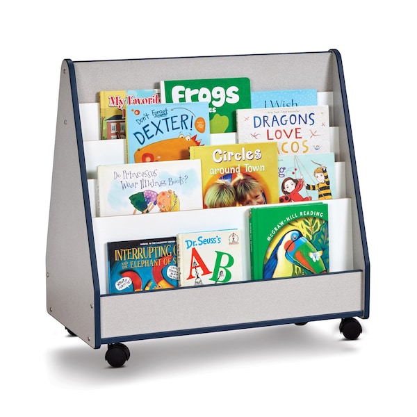 Jonti-Craft Rainbow Accents Double Sided Pick-a-Book Stand, Mobile, Navy 3507JCWW112 - main